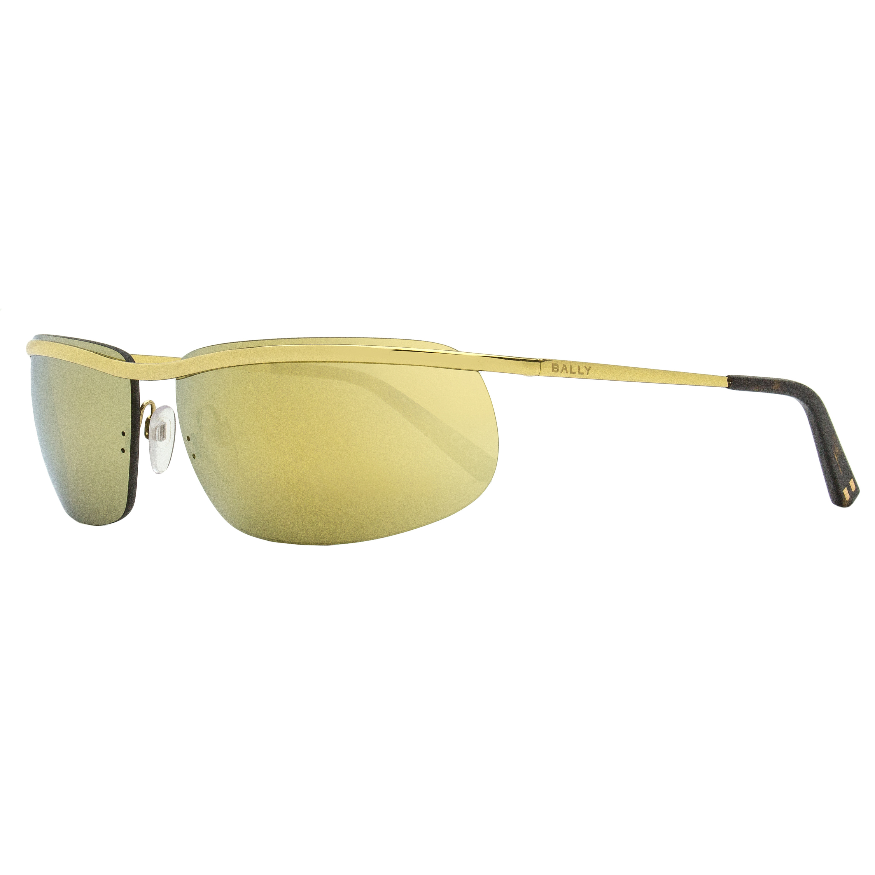 Bally Shark Rimless Sunglasses By0111 32g Gold/Havana 68mm